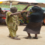 Old manand women dancing on the occasion of the 27th Edition of InternInternational Day Of Older Persons in Cameroon at RECEWAPEC headquarters