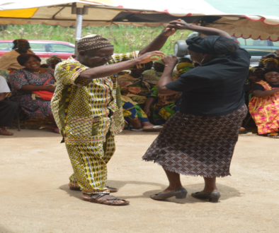 Old manand women dancing on the occasion of the 27th Edition of InternInternational Day Of Older Persons in Cameroon at RECEWAPEC headquarters