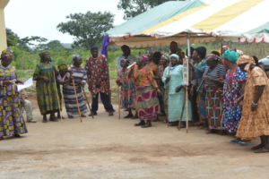 Old Women group singing on the occasion of the 27th Edition of InternInternational Day Of Older Persons in Cameroon at RECEWAPEC headquarters